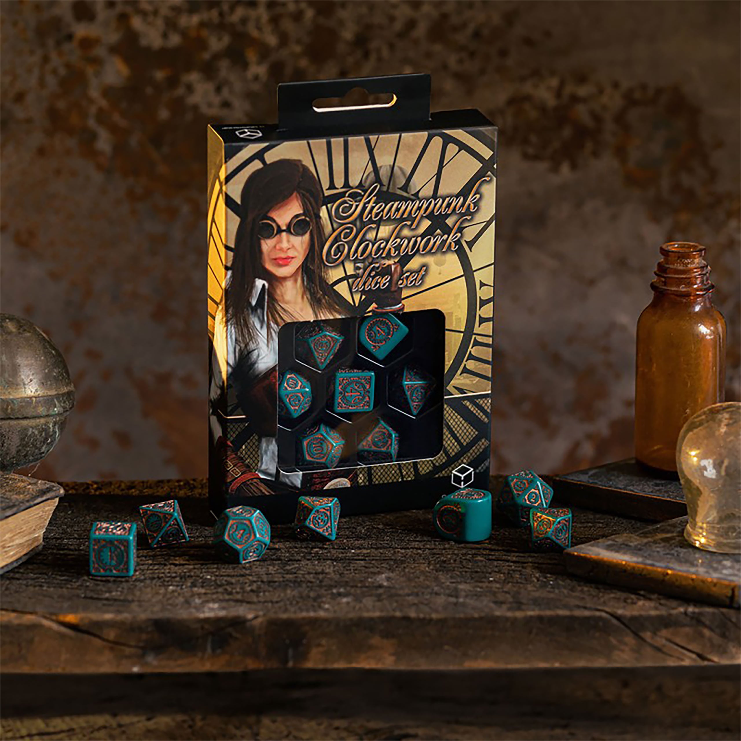 Productafbeelding Steampunk Clockwork Nautical Apparatus Modern RPG Dobbelset 7-delig