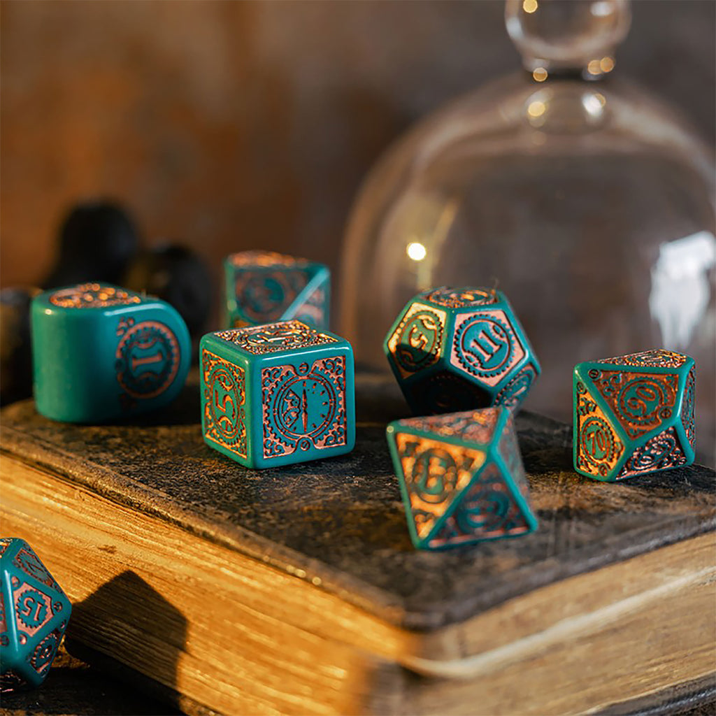 Productafbeelding Steampunk Clockwork Nautical Apparatus Modern RPG Dobbelset 7-delig