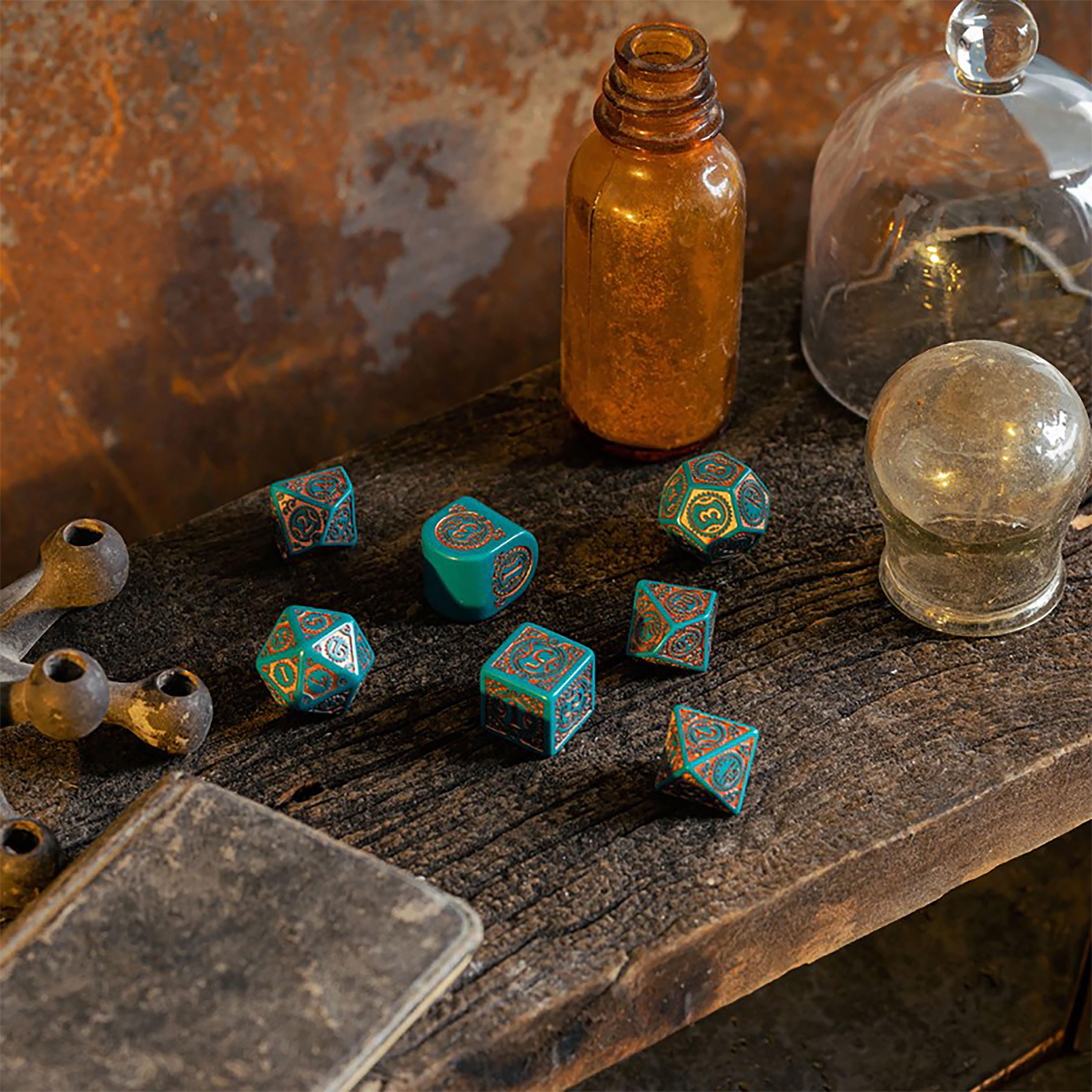 Productafbeelding Steampunk Clockwork Nautical Apparatus Modern RPG Dobbelset 7-delig