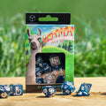 Productafbeelding Schitterende Lama Dobbelset 7-delig blauw-wit