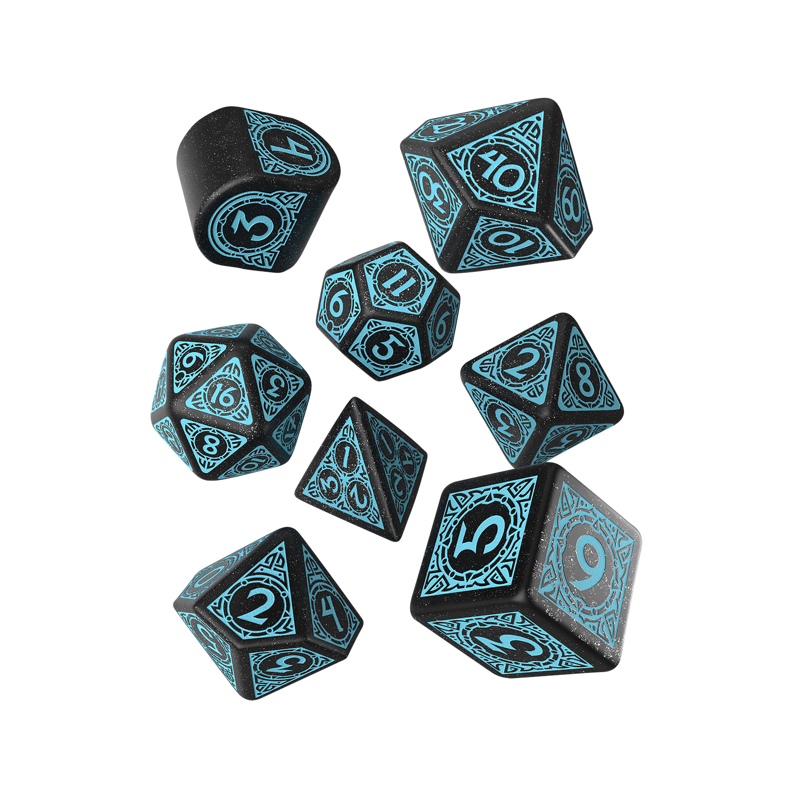 Productafbeelding Viking RPG Dobbelsteen Set 7dlg zwart-blauw