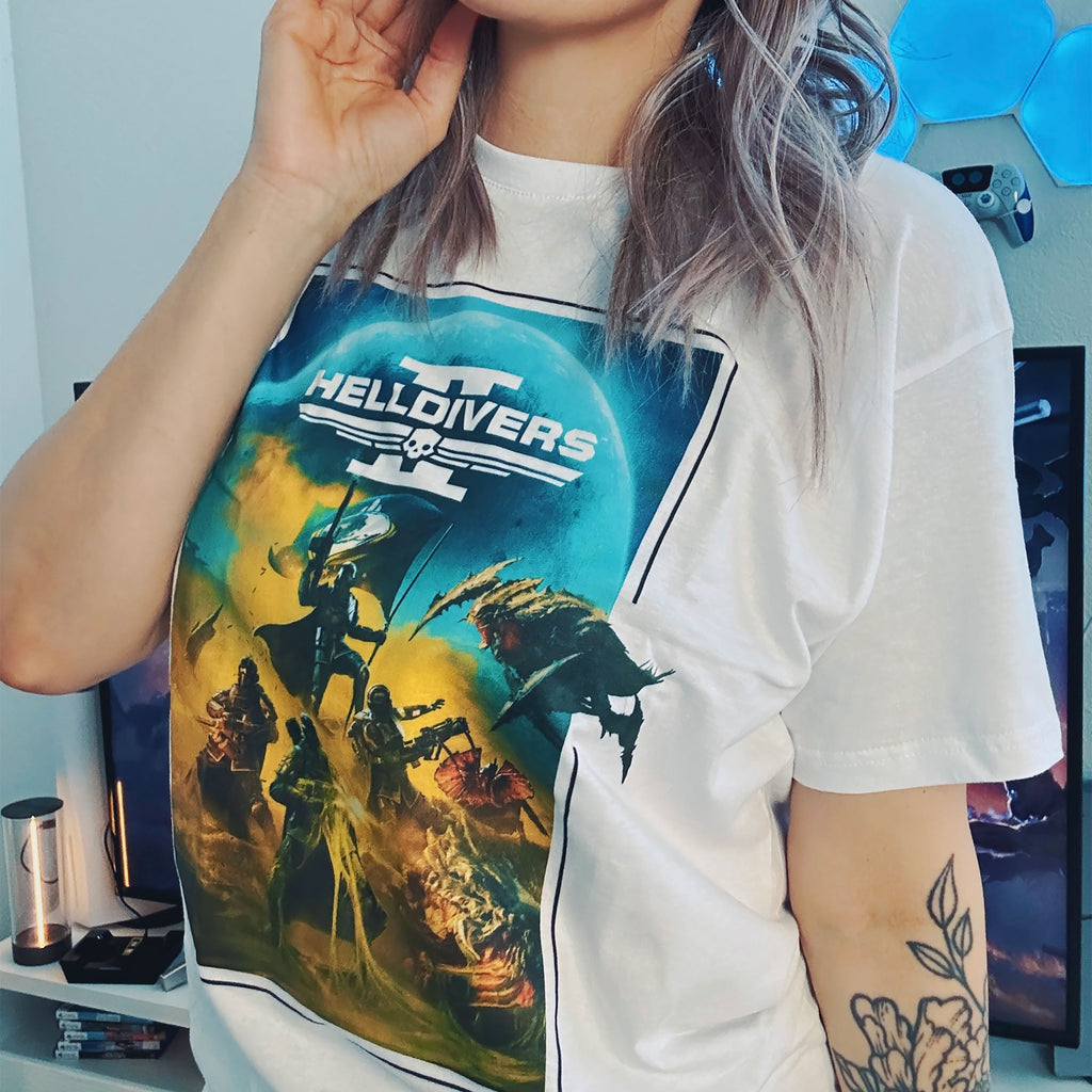 Productafbeelding Helldivers 2 - Key Art T-Shirt wit