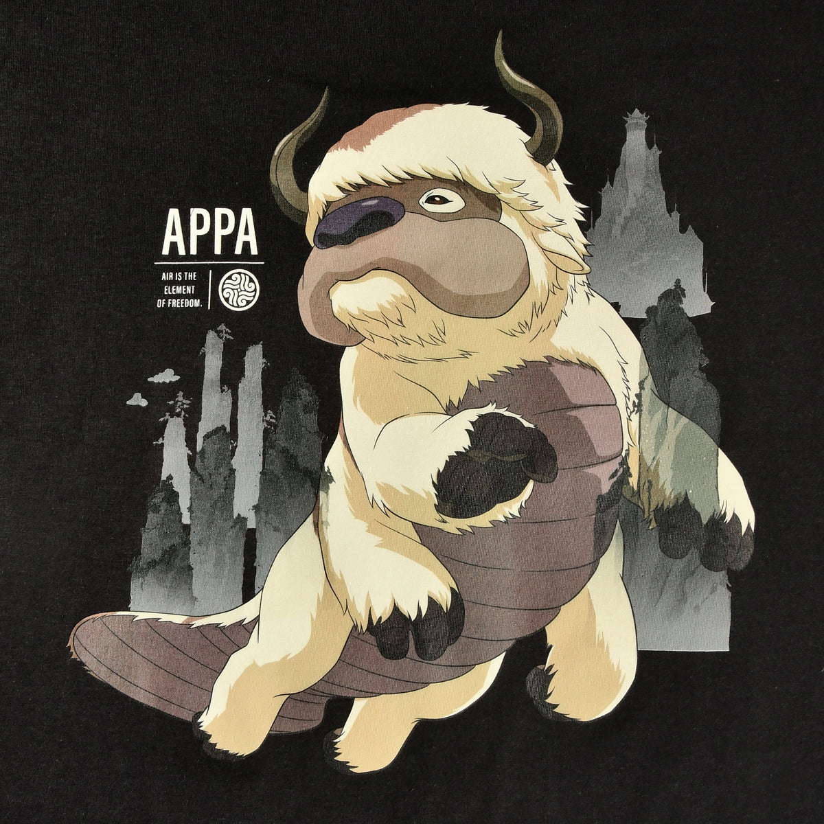 Productafbeelding Avatar De Laatste Luchtmeester - Vliegende Appa T-Shirt Zwart