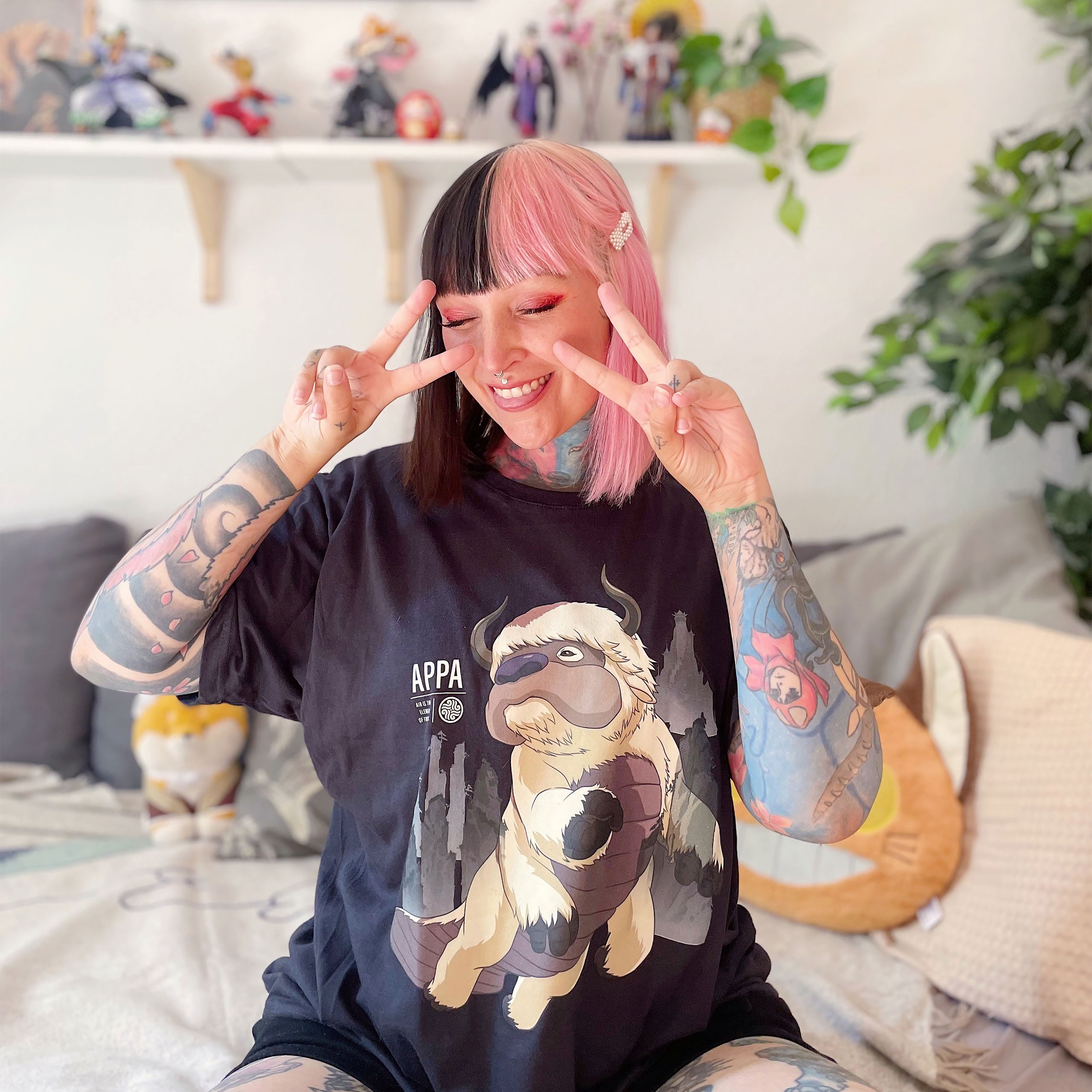 Productafbeelding Avatar De Laatste Luchtmeester - Vliegende Appa T-Shirt Zwart