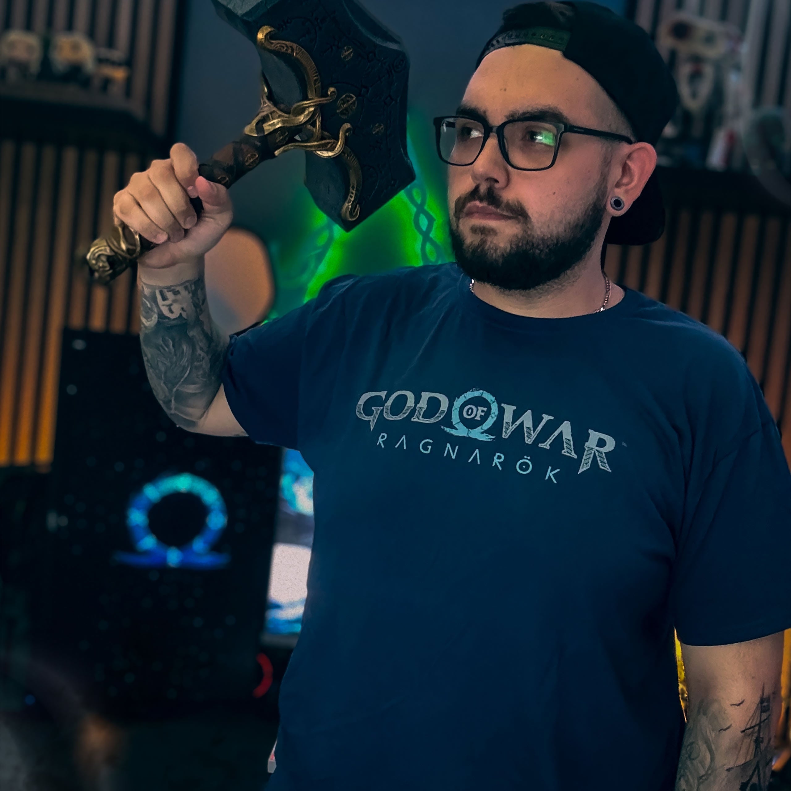 Productafbeelding God of War Ragnarok - Logo T-shirt blauw