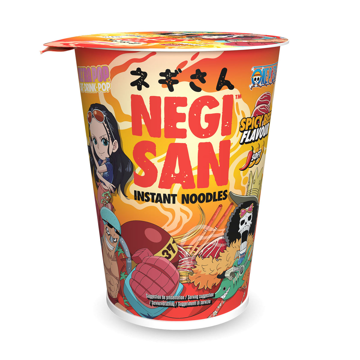 Productafbeelding Robin, Franky en Brook Pittige Rundvlees Instant Noedels - One Piece