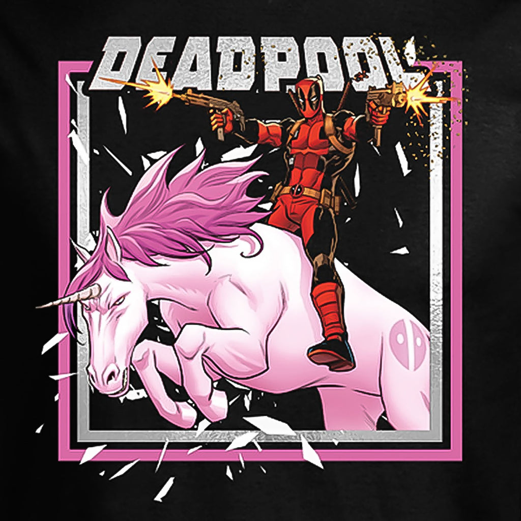 Productafbeelding Deadpool - Pink Unicorn Ride T-shirt zwart