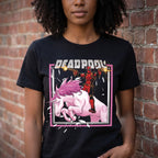 Productafbeelding Deadpool - Pink Unicorn Ride T-shirt zwart