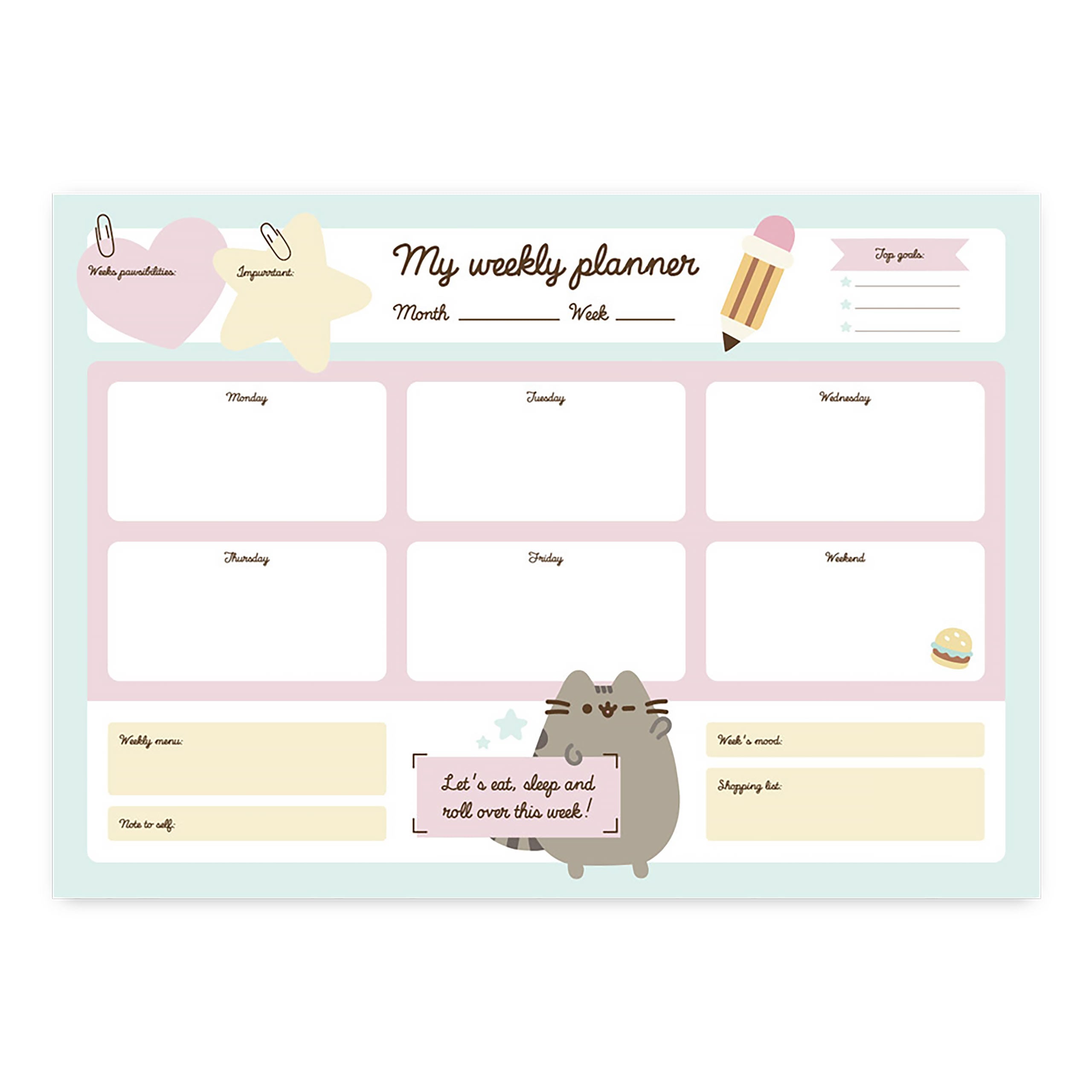 Productafbeelding Pusheen - Eten en Slapen Weekplanner