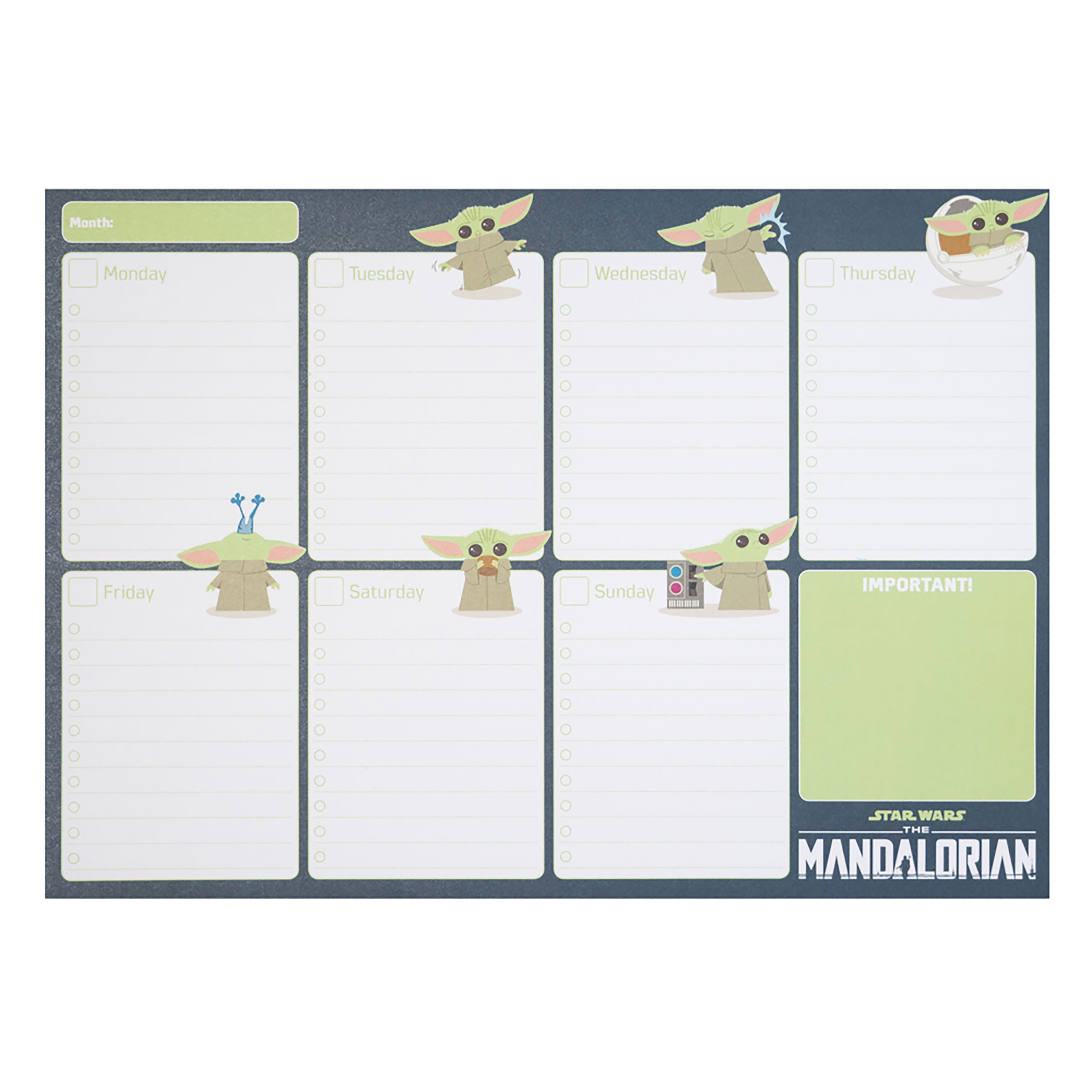 Productafbeelding Grogu Weekplanner - Star Wars The Mandalorian