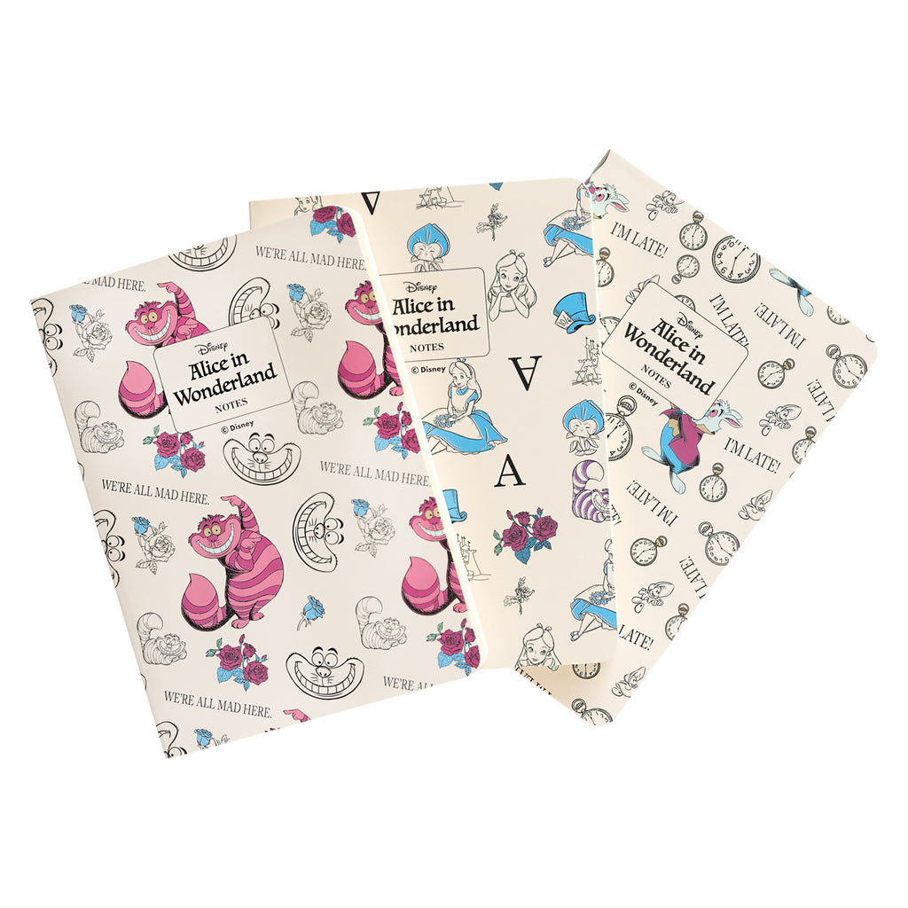 Productafbeelding Alice in Wonderland - Set van 3 Notitieboeken