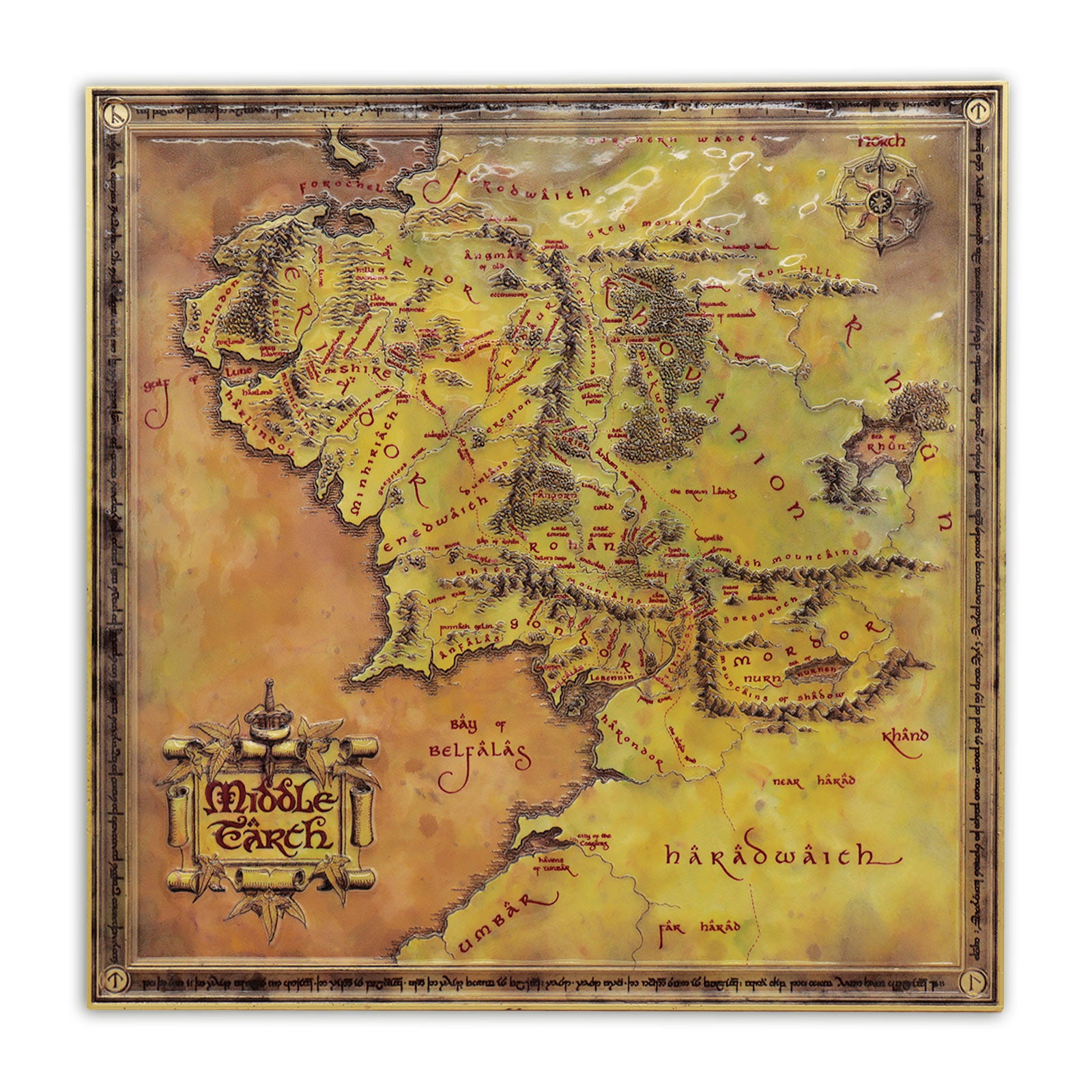 Productafbeelding In de Ban van de Ring - Kaart van Midden-aarde Replica Beperkte Oplage