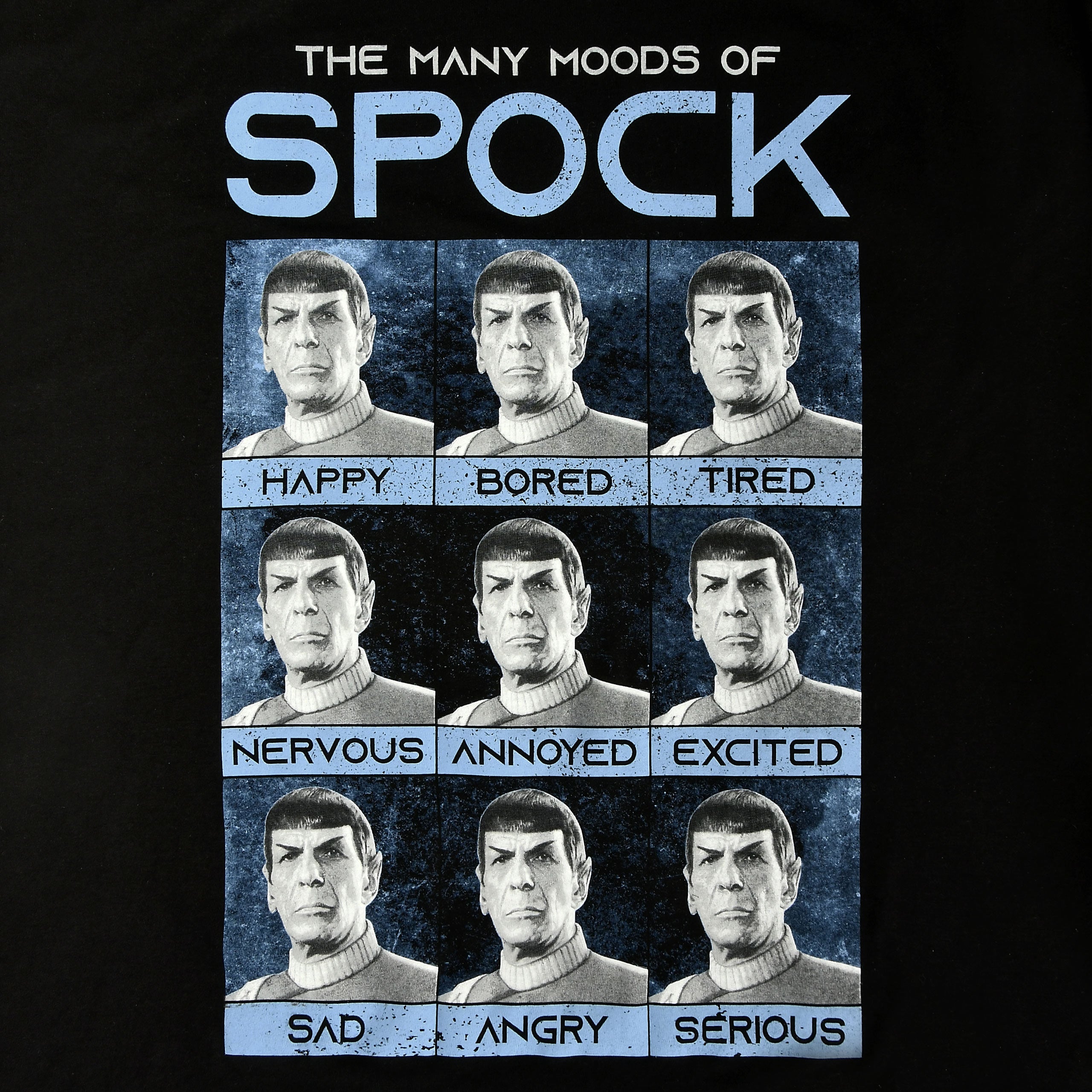 Productafbeelding Star Trek - Many Mood of Spock T-shirt zwart