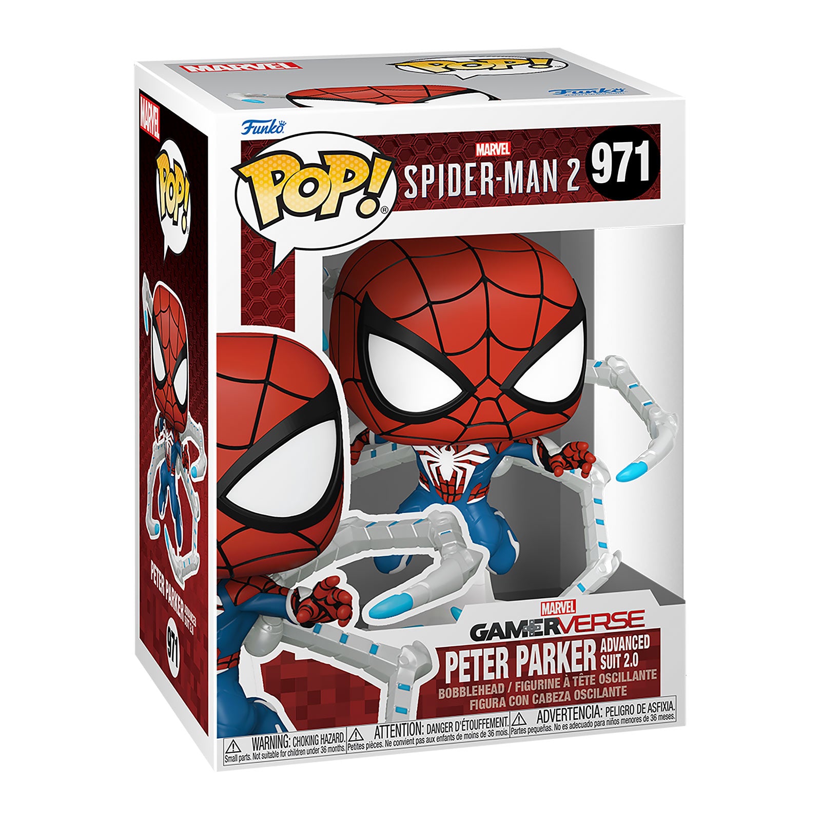 Productafbeelding Spider-Man 2 - Peter Parker Advanced Suit 2.0 Marvel Funko Pop Wobbelhoofdfiguur