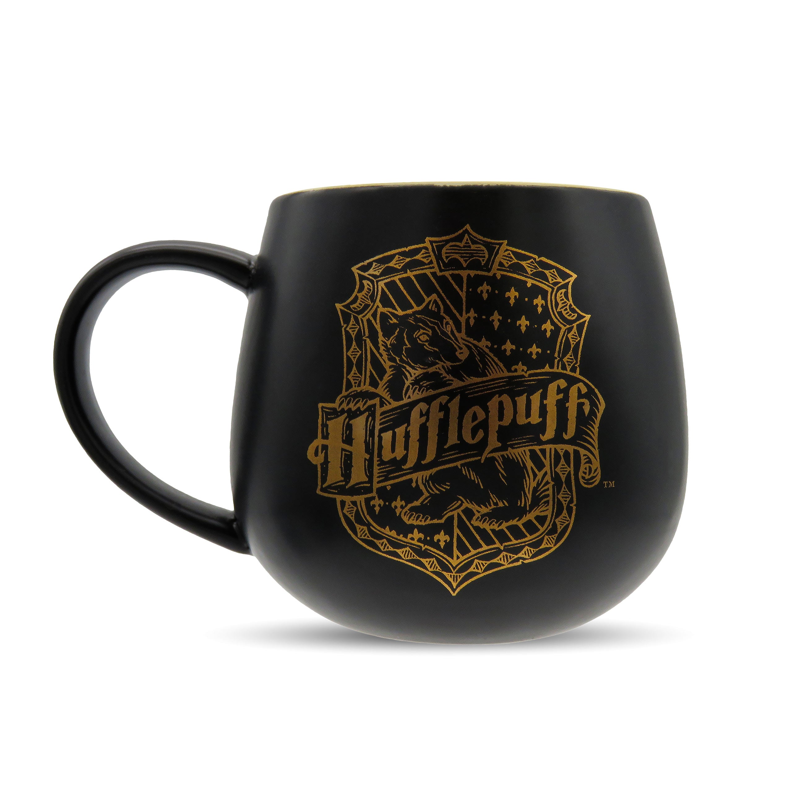 Productafbeelding Hufflepuff Mok met 3D Hogwarts Wapen Binnenin - Harry Potter