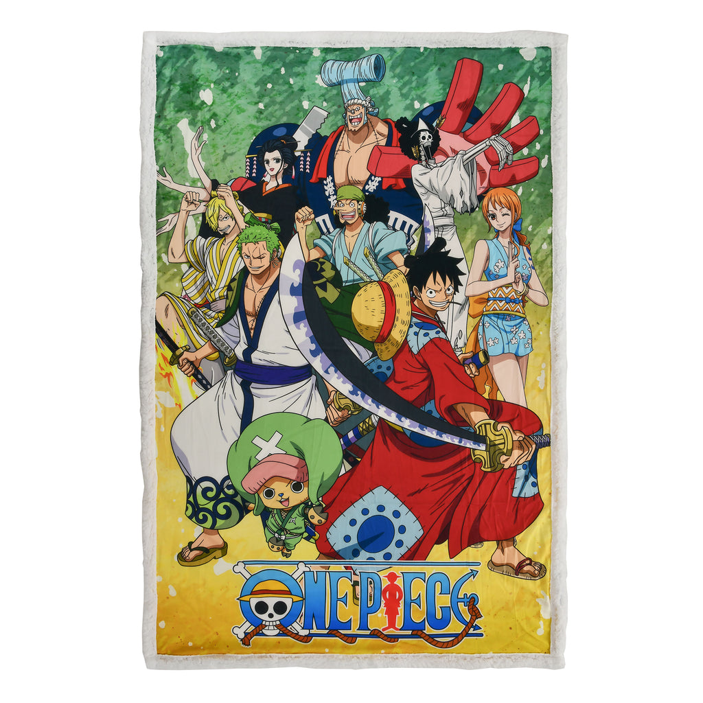 Productafbeelding One Piece - Groep Pluchen Deken met Teddyfleece
