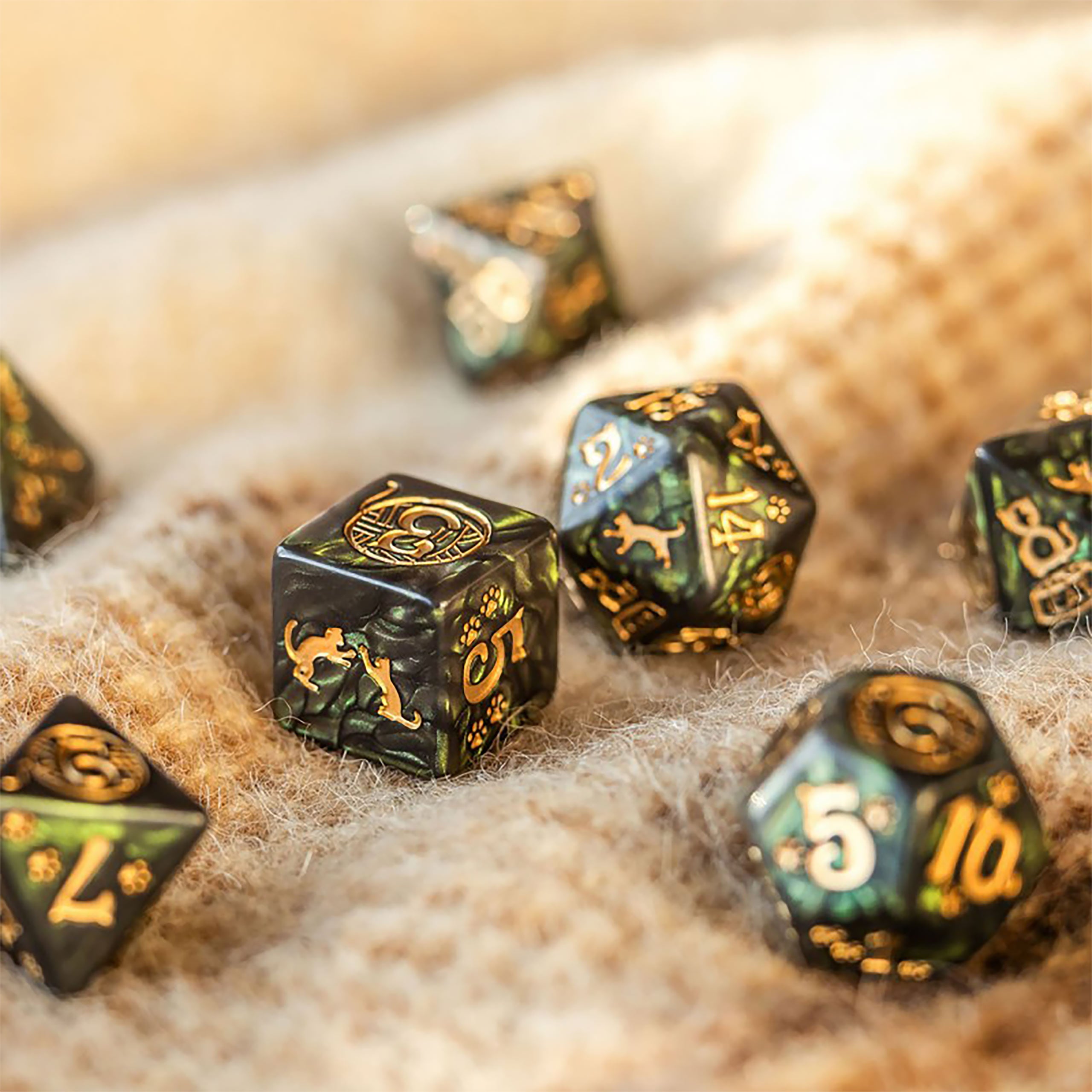 Productafbeelding Katten - Pixel RPG Dobbelset 7-delig