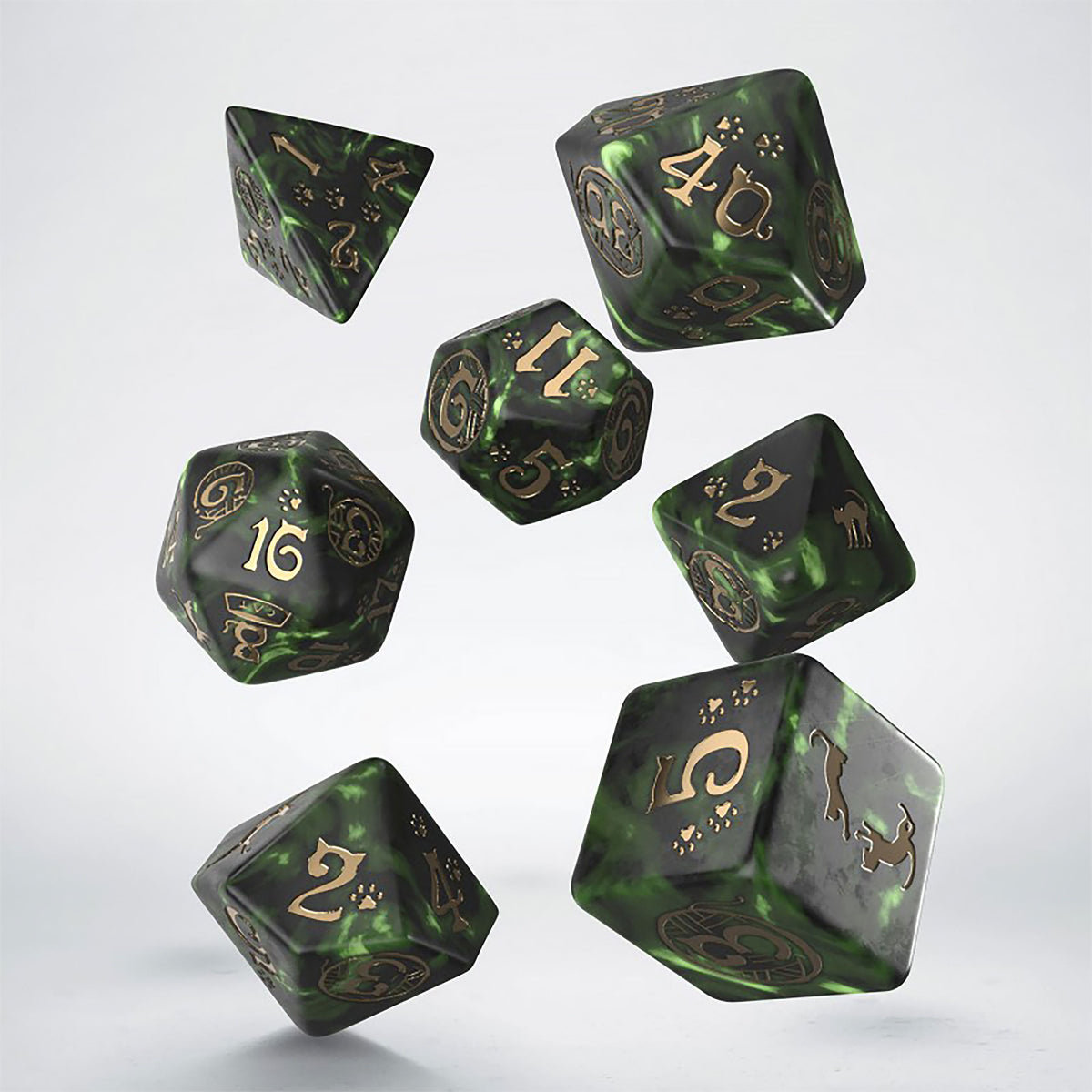 Productafbeelding Katten - Pixel RPG Dobbelset 7-delig