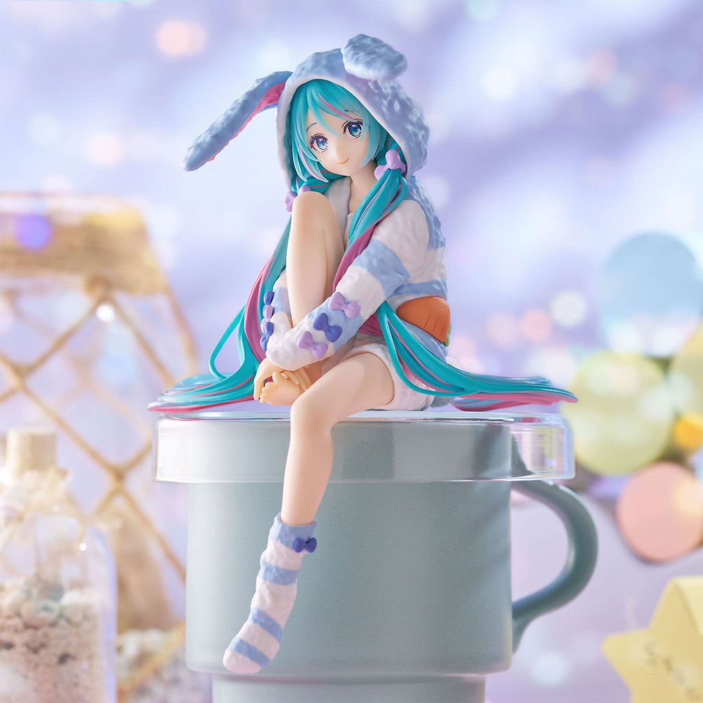 Productafbeelding Hatsune Miku - Miku Rabbit Ear Hood Pajama Blue Noodle Stopper Figuur