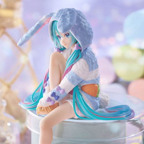 Productafbeelding Hatsune Miku - Miku Rabbit Ear Hood Pajama Blue Noodle Stopper Figuur