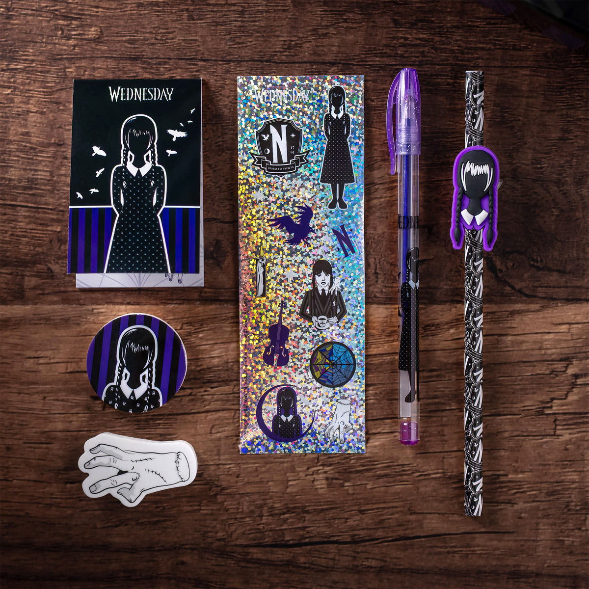 Productafbeelding Wednesday Addams schrijfset 8-delig