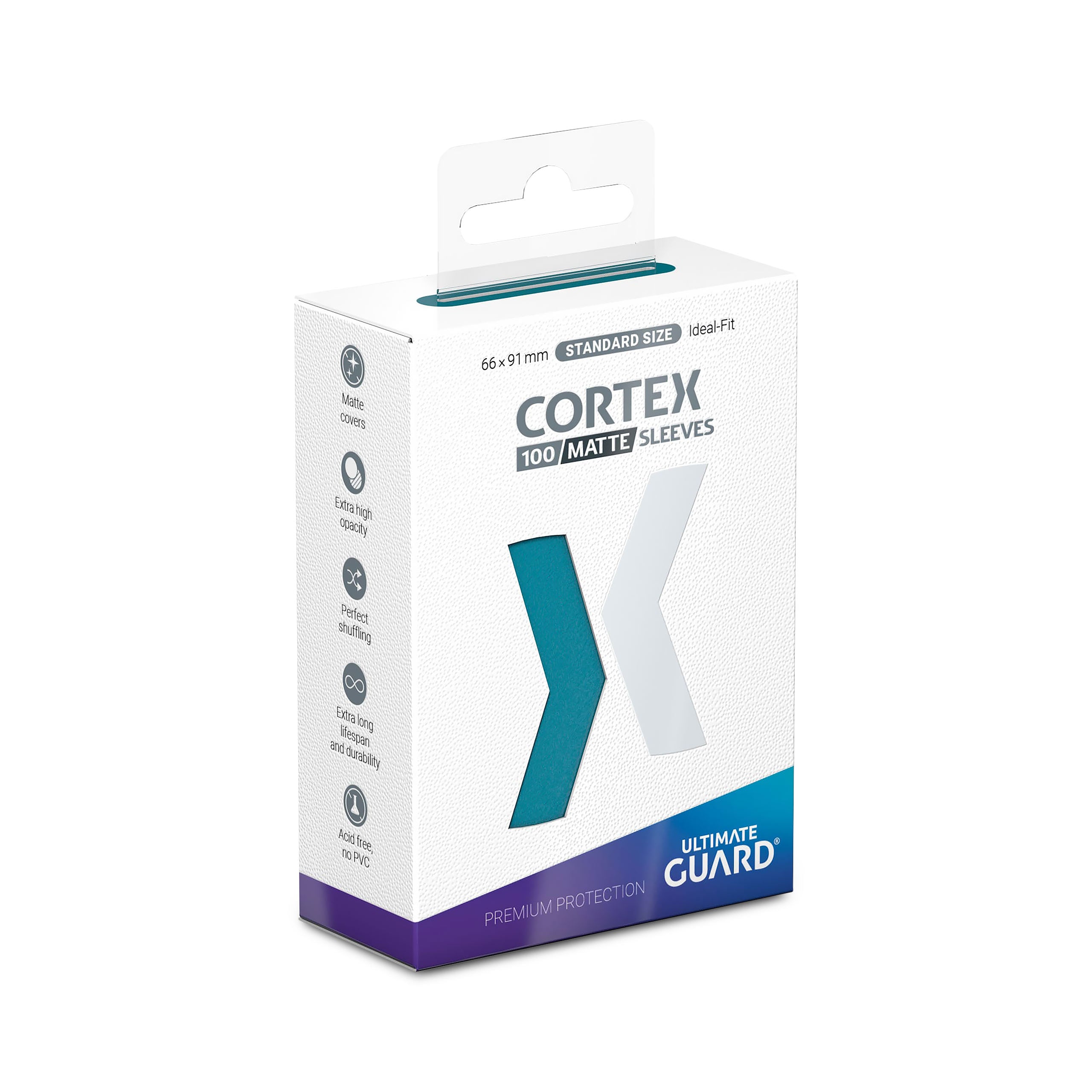 Productafbeelding Cortex kaarthoesjes mat petrolblauw - set van 100 - Ultimate Guard - TCG standaardformaat