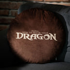 Productafbeelding Hoe tem je een draak - Logo kussen bruin