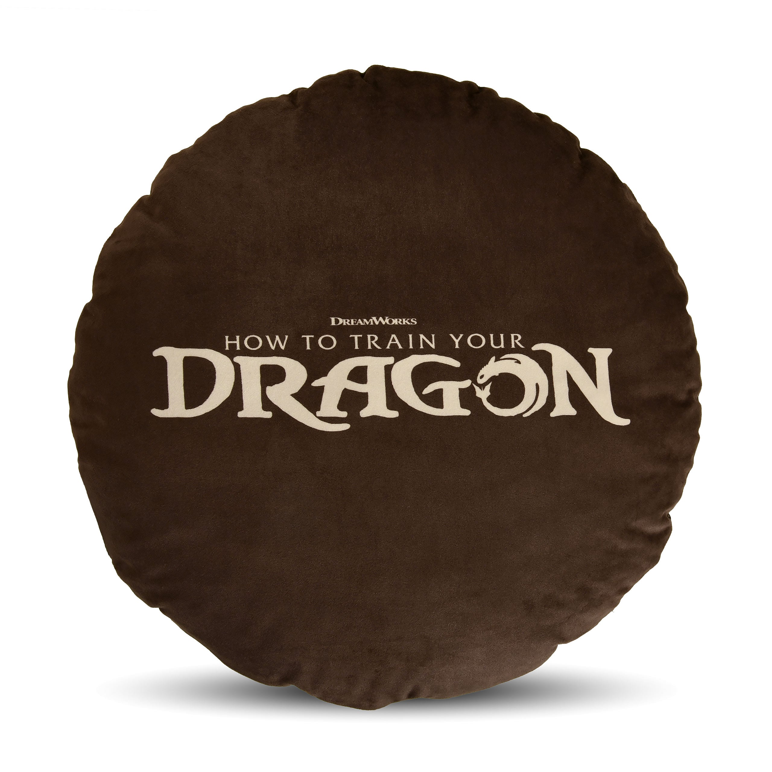 Productafbeelding Hoe tem je een draak - Logo kussen bruin