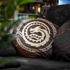 Productafbeelding Hoe tem je een draak - Logo kussen bruin