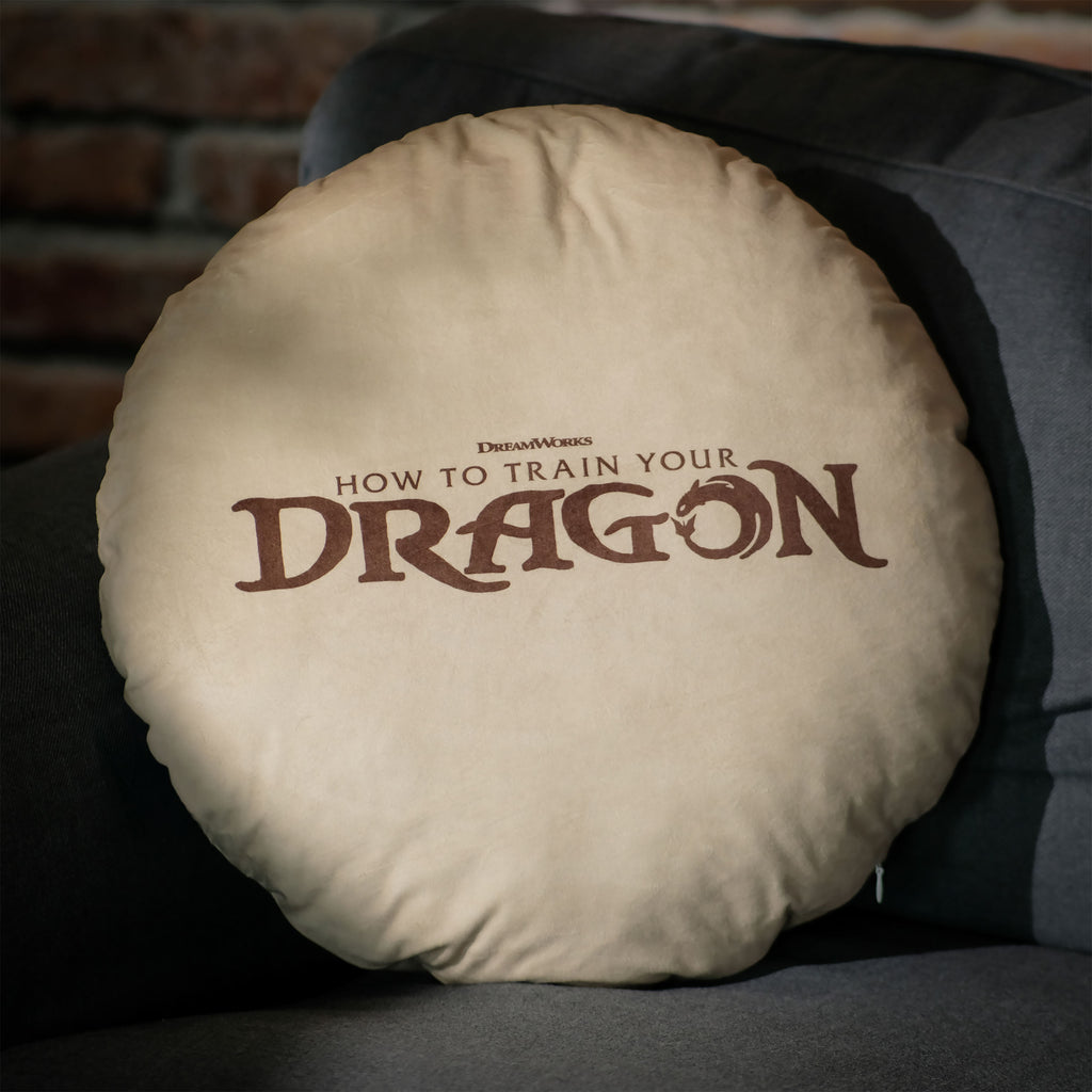 Productafbeelding Hoe Tem Je Een Draak - Kussen met Yggdrasil-wereldboom-symbool bruin