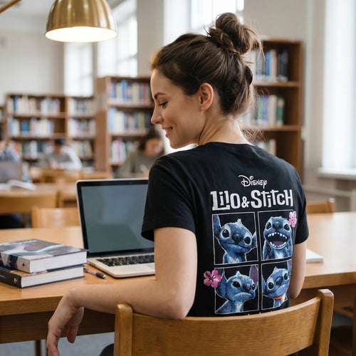 Productafbeelding Stitch T-shirt Dames Zwart - Lilo & Stitch