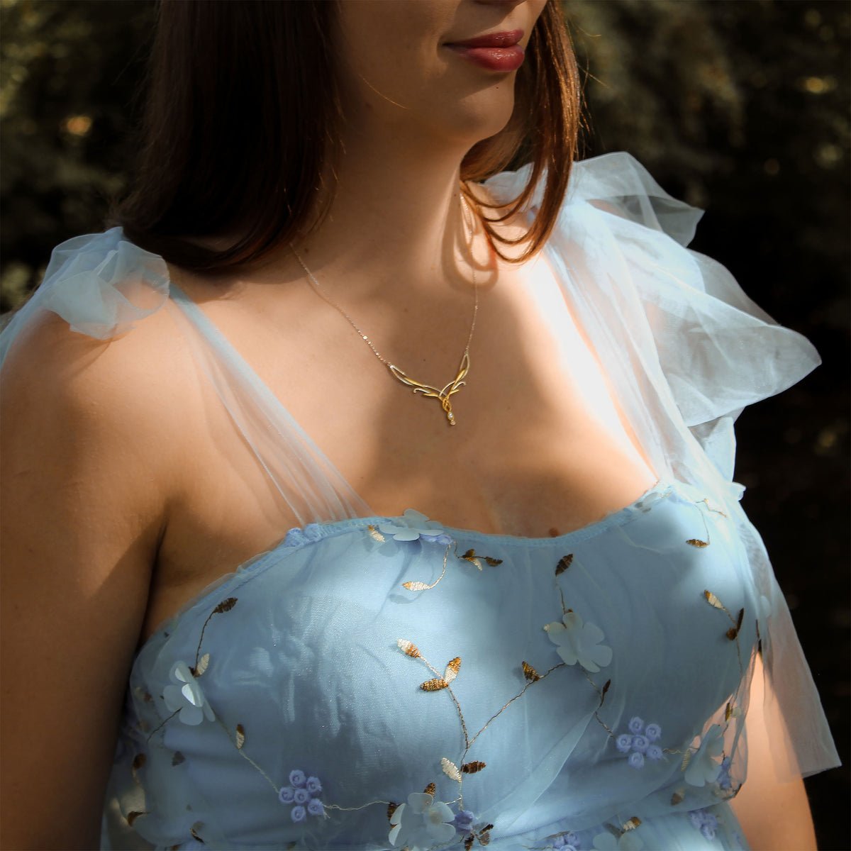 Productafbeelding Galadriel Tiara Ketting 925 Sterling Zilver - In de Ban van de Ring