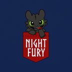 Productafbeelding Hoe Tem Je Een Draak - Night Fury Pocket T-Shirt blauw