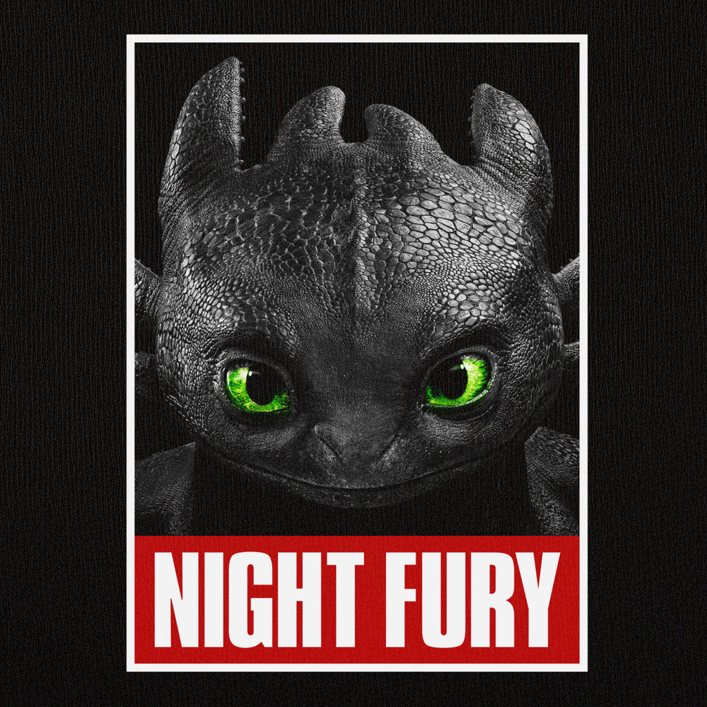 Productafbeelding Hoe Tem Je Een Draak - Night Fury Poster T-Shirt Zwart