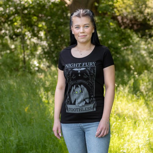 Productafbeelding Hoe Tem Je Een Draak - Night Fury Dames T-Shirt Zwart