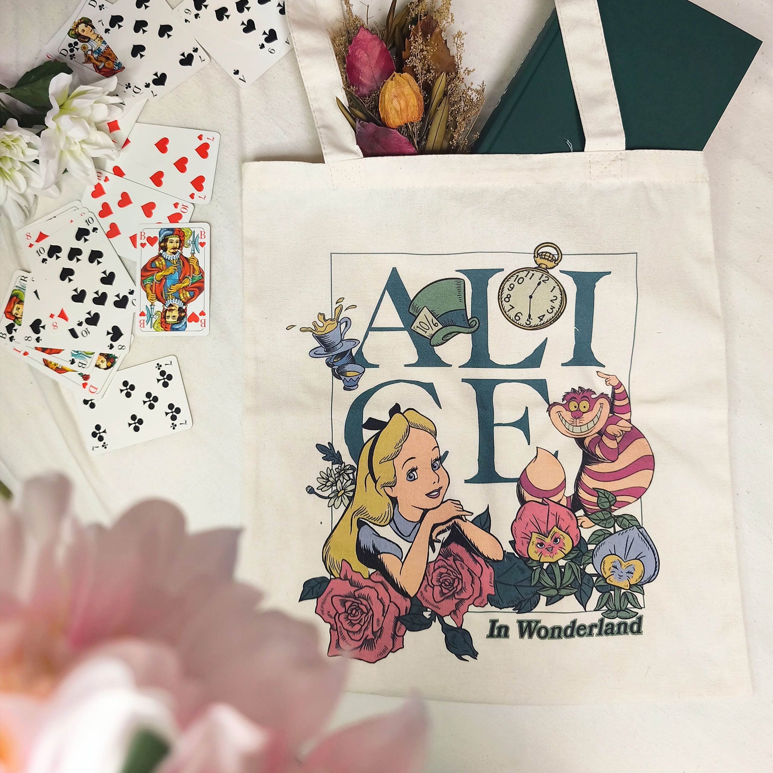 Productafbeelding Alice in Wonderland - Bloemen Jutetas