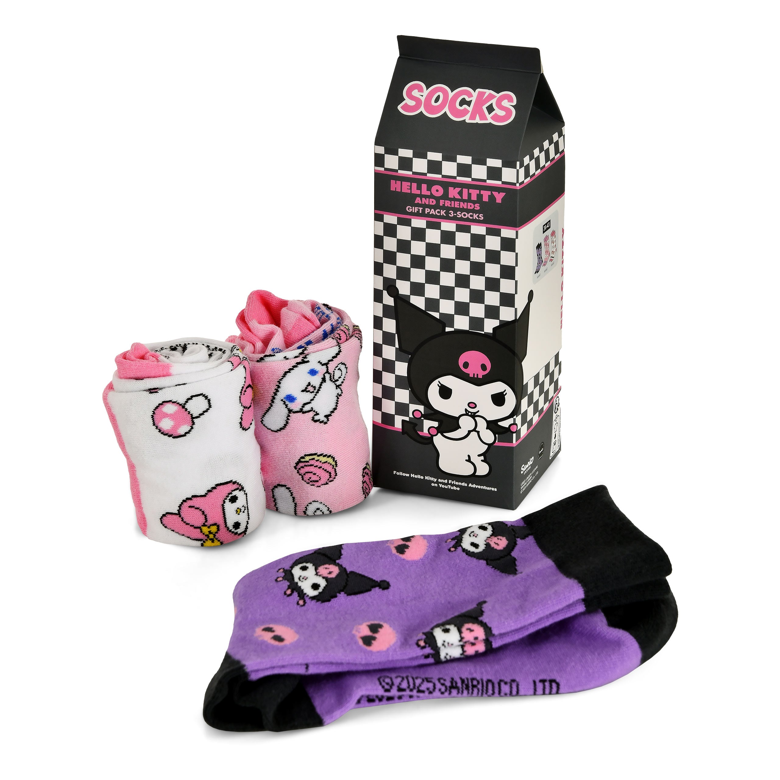 Productafbeelding Sanrio - Hello Kitty and Friends 3-pack sokken in geschenkdoos