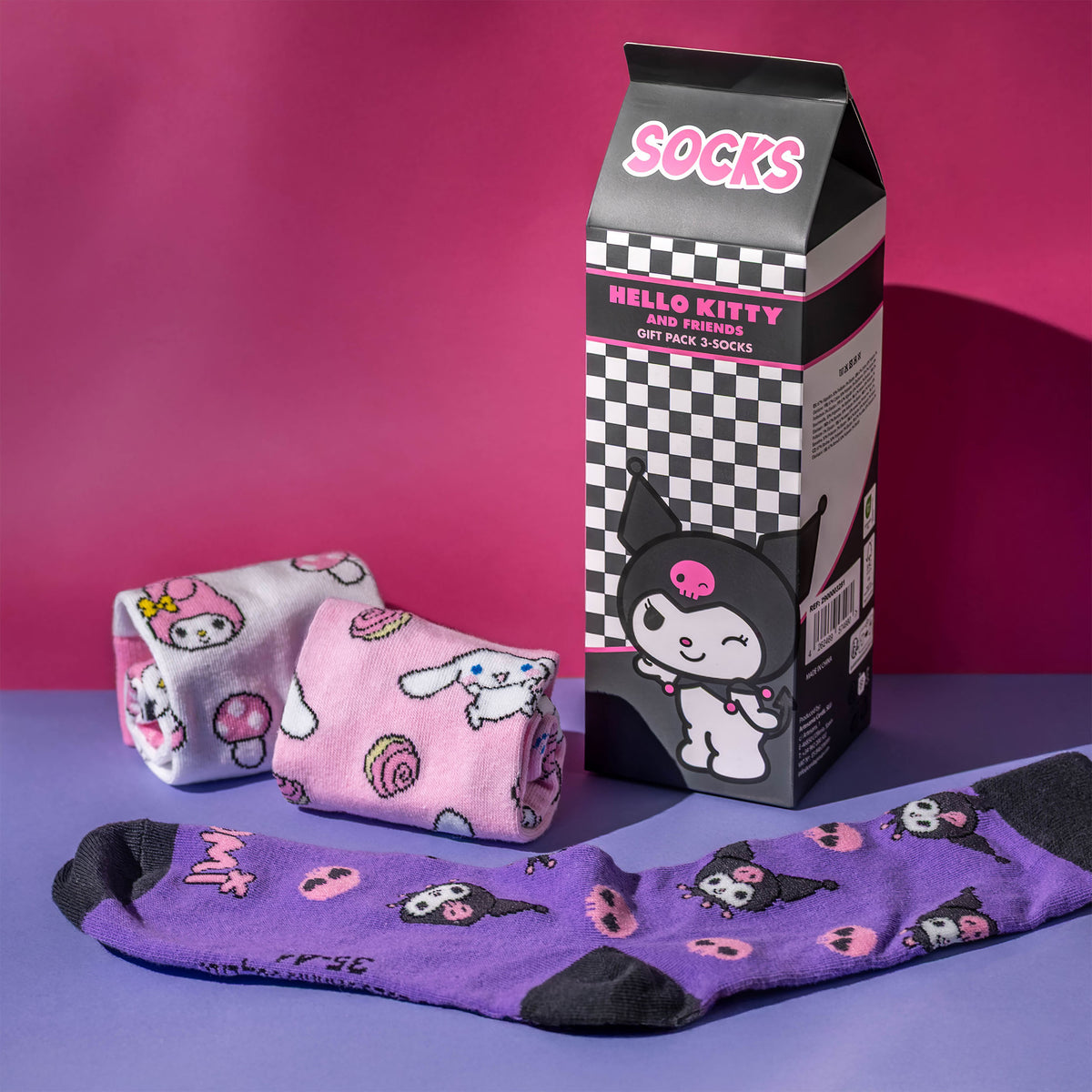 Productafbeelding Sanrio - Hello Kitty and Friends 3-pack sokken in geschenkdoos