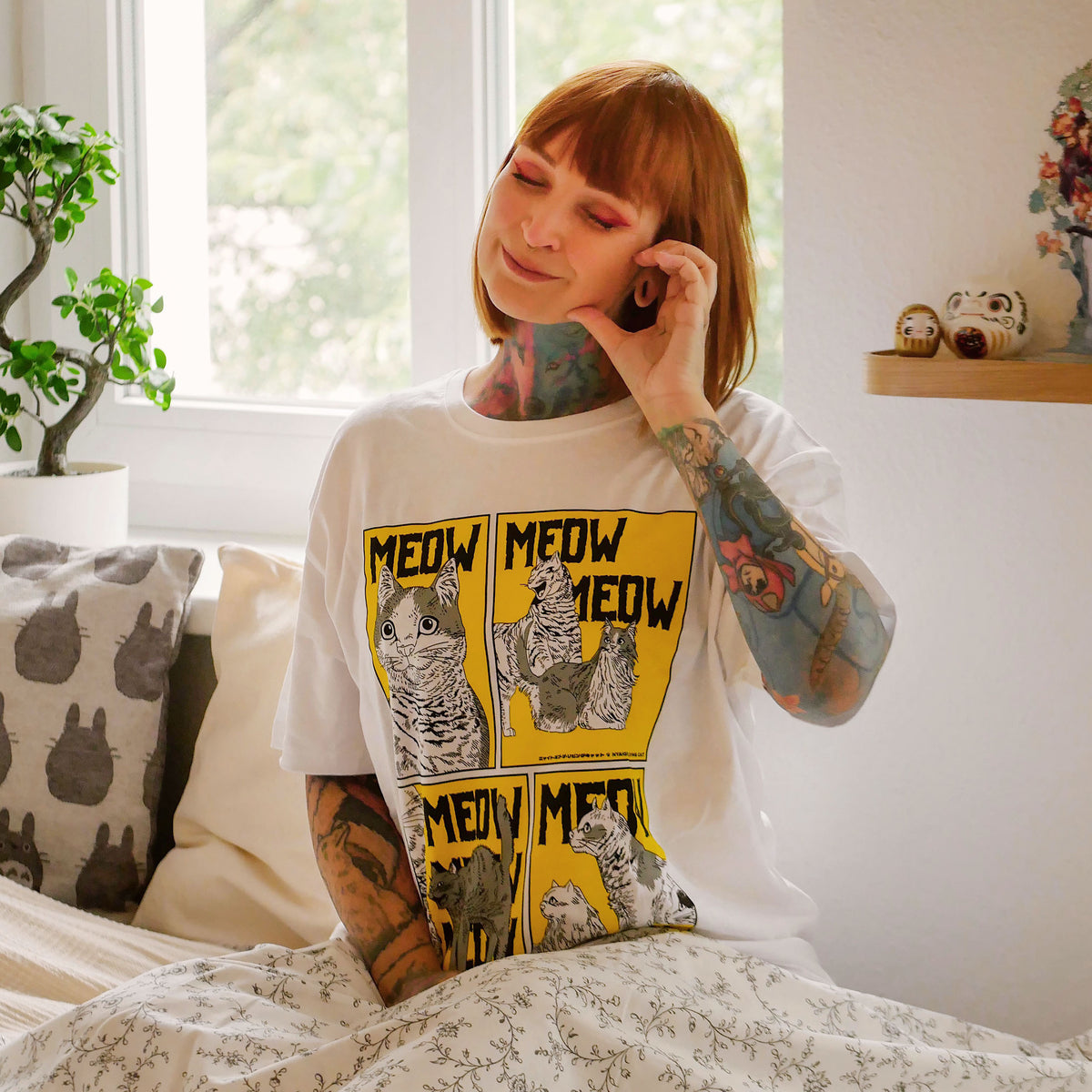 Productafbeelding Meow T-shirt voor Night of the Living Cat fans wit