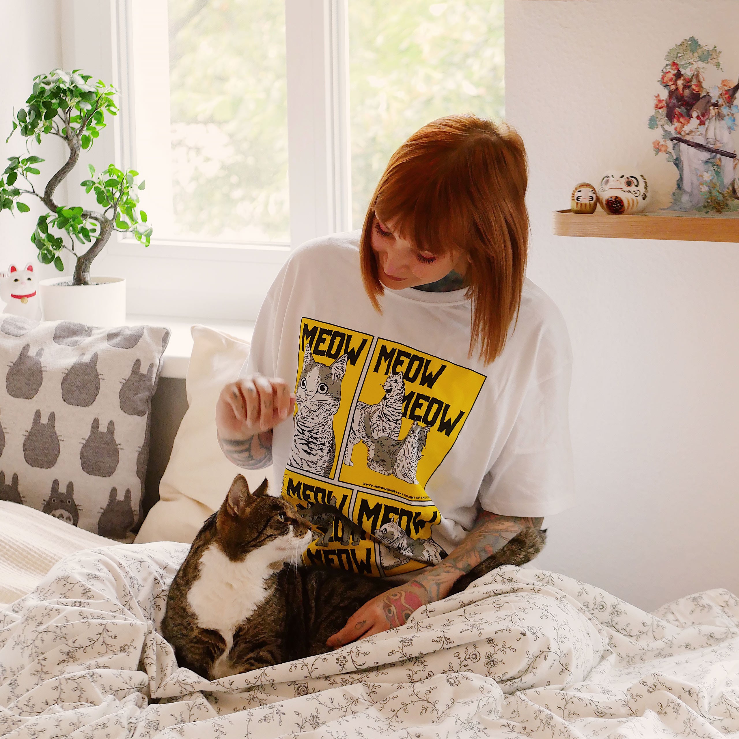 Productafbeelding Meow T-shirt voor Night of the Living Cat fans wit