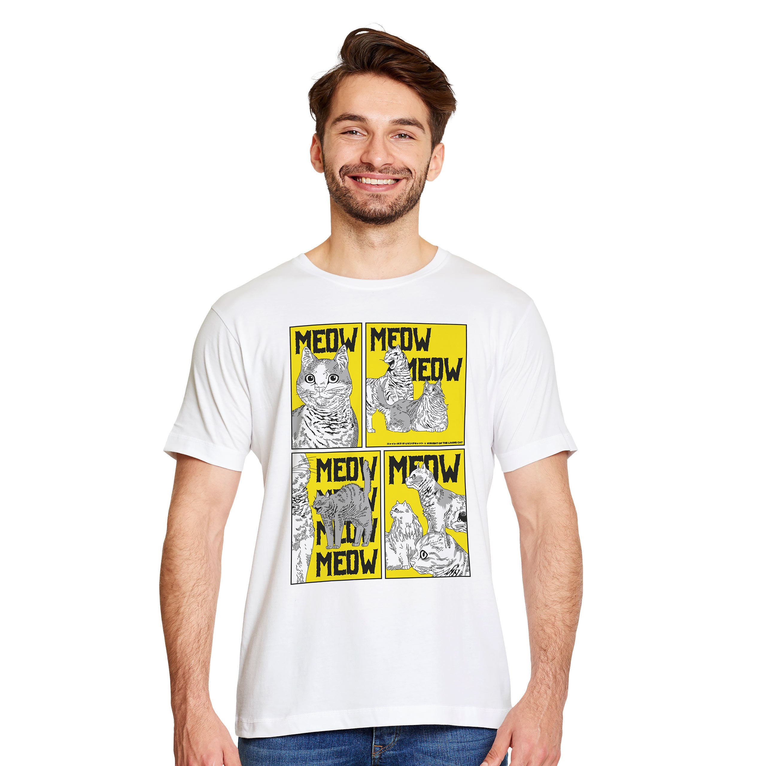 Productafbeelding Meow T-shirt voor Night of the Living Cat fans wit