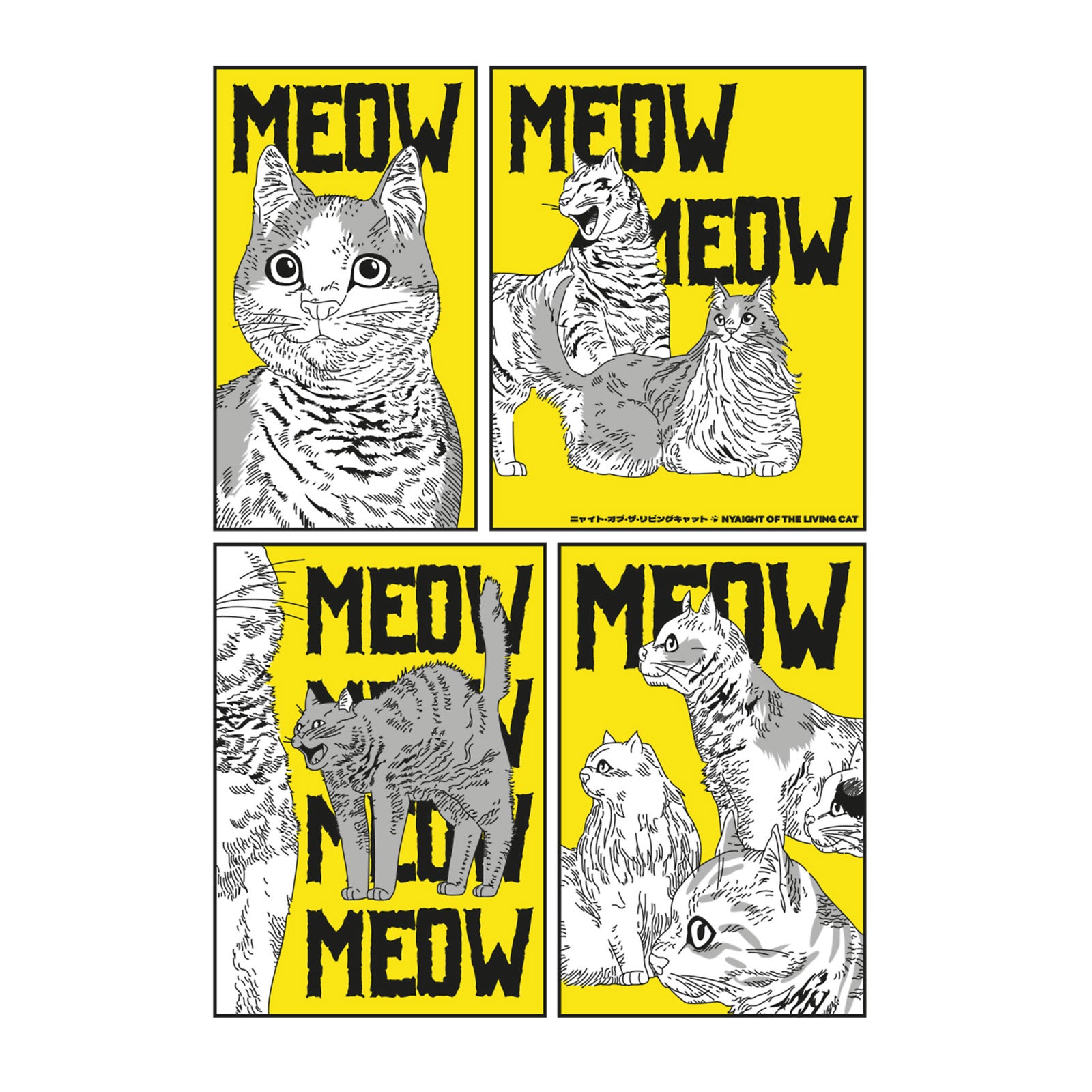 Productafbeelding Meow T-shirt voor Night of the Living Cat fans wit