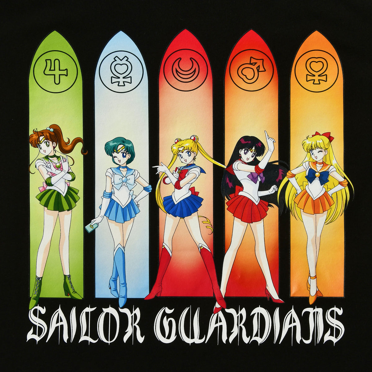 Productafbeelding Sailor Moon - Sailor Guardians Inner Senshi T-shirt zwart