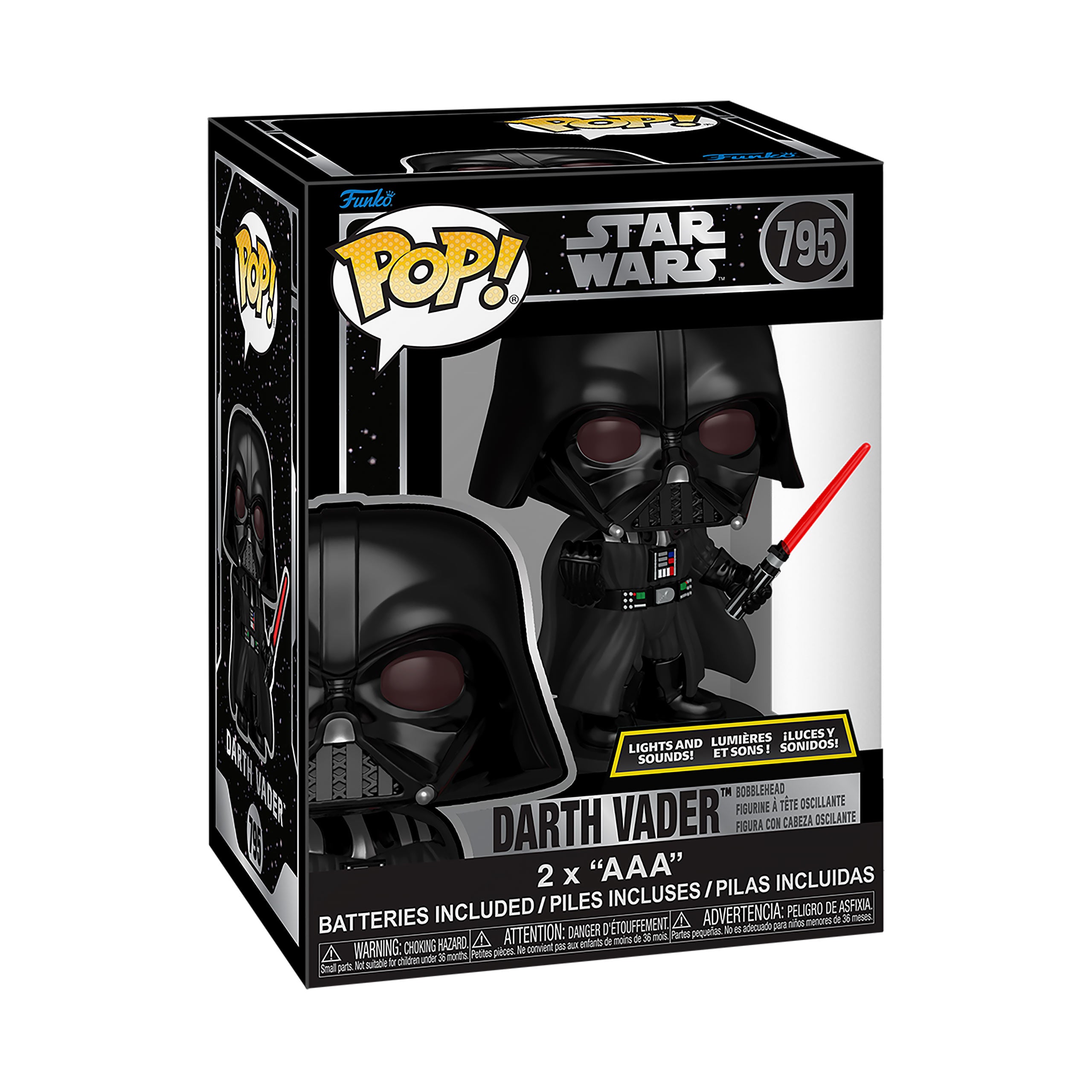 Productafbeelding Darth Vader Funko Pop bobblehead-figuur met licht en geluid - Star Wars