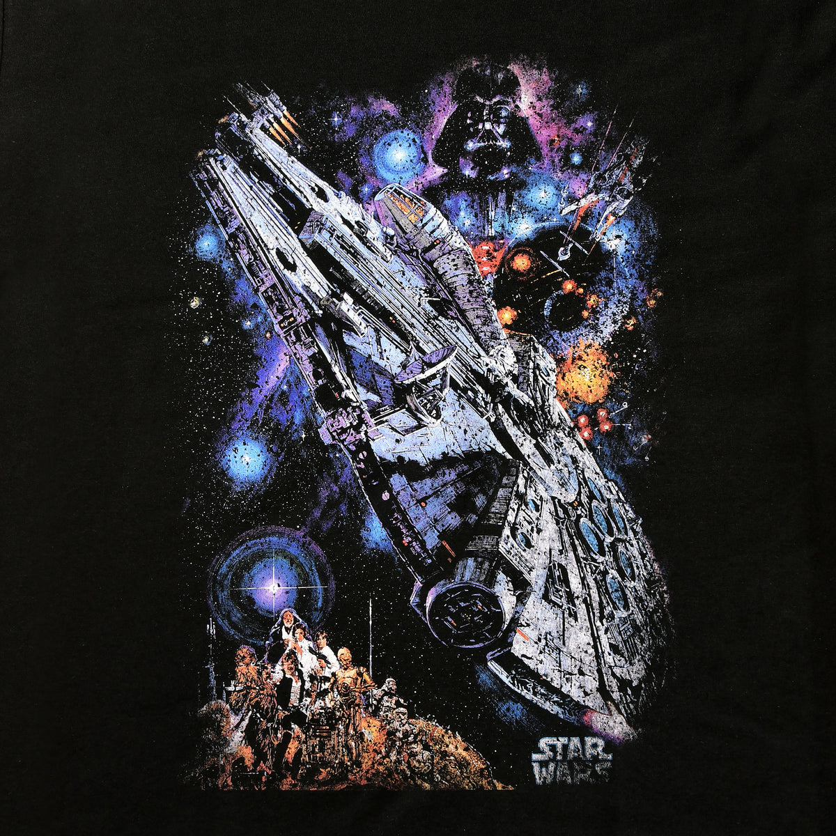 Productafbeelding Star Wars - Galaxy Ship Poster T-Shirt zwart