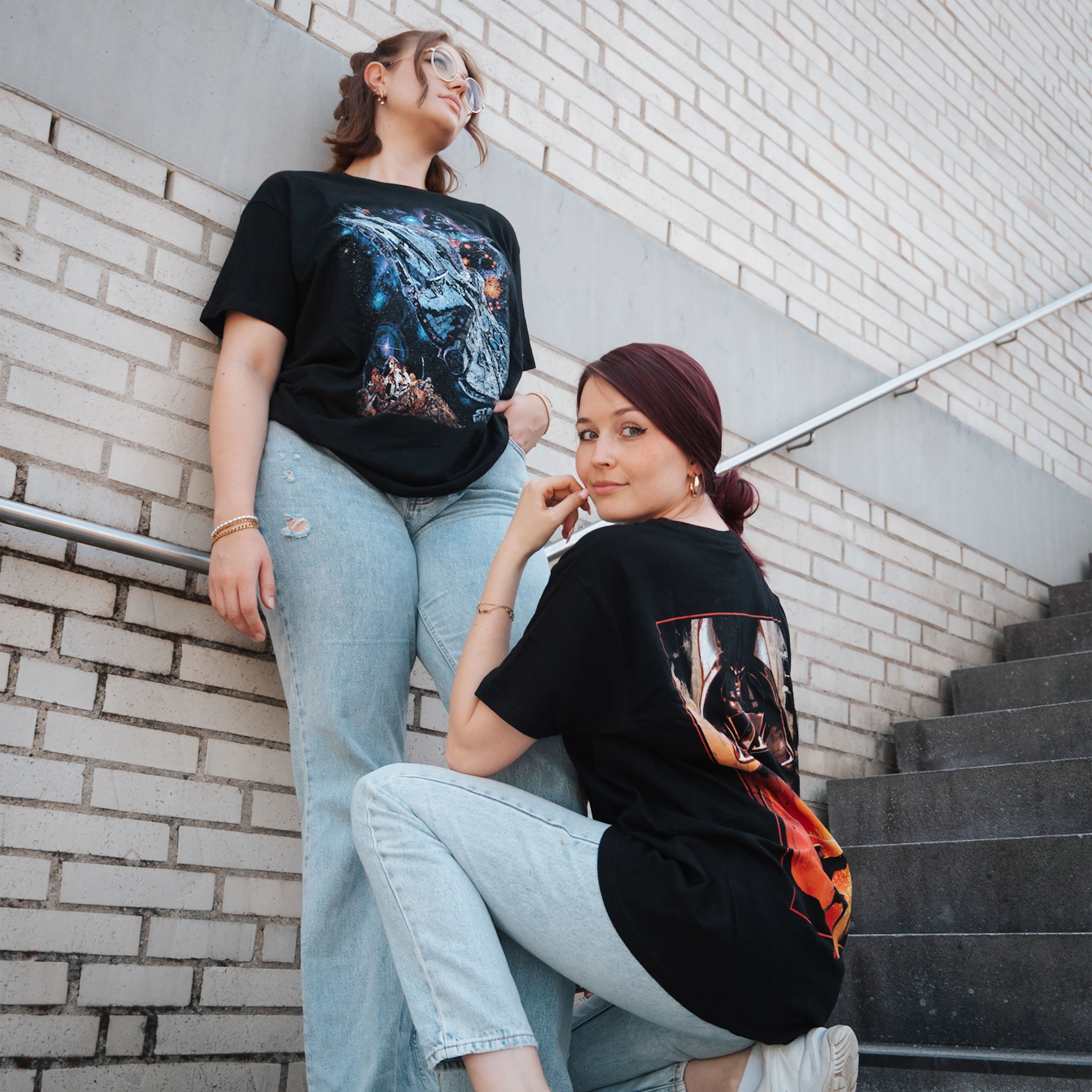 Productafbeelding Star Wars - Galaxy Ship Poster T-Shirt zwart