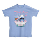 Productafbeelding Stitch Wash Away lang T-shirt blauw - Lilo & Stitch