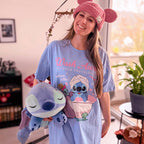 Productafbeelding Stitch Wash Away lang T-shirt blauw - Lilo & Stitch
