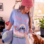 Productafbeelding Stitch Wash Away lang T-shirt blauw - Lilo & Stitch
