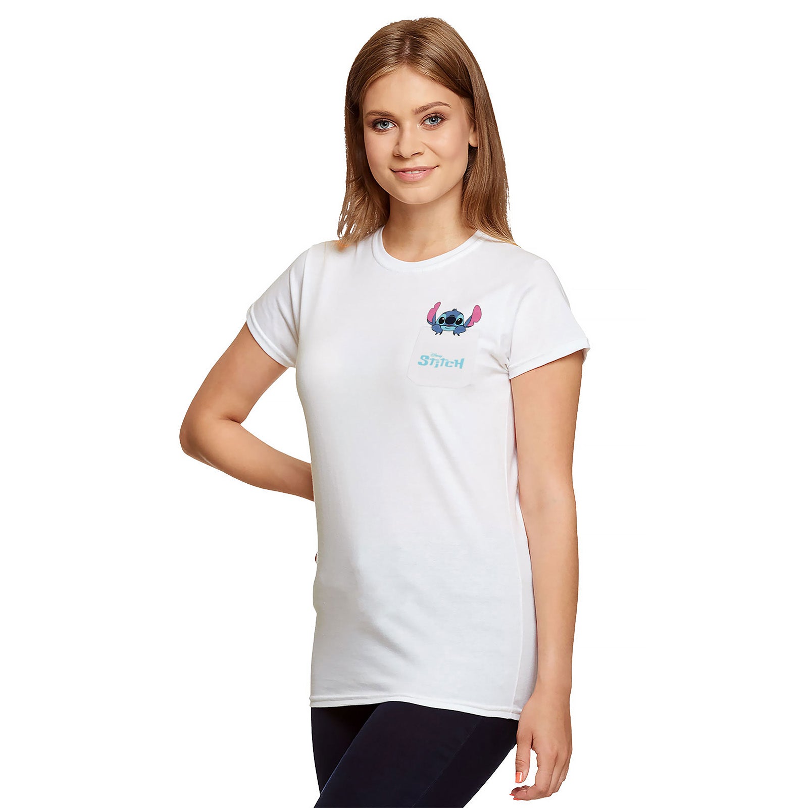 Productafbeelding Stitch Pocket T-shirt wit - Lilo & Stitch